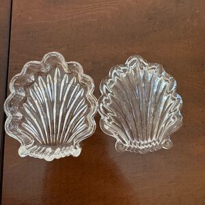 Clear Glass Shell Trinket Dish with Lid